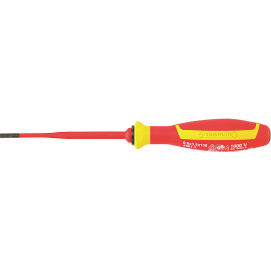 Stahlwille 46613035 - Destornillador VDE 0,6x3,5 mm L.100 mm - Ferrotecnia