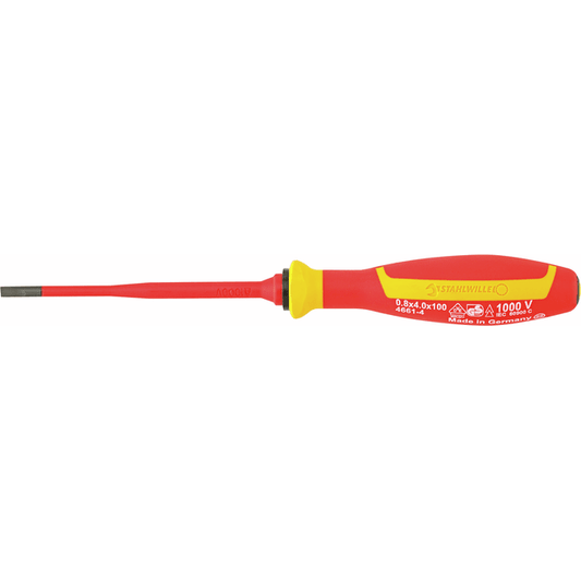 Stahlwille 46613040 - Destornillador VDE 0,8x4 mm L.100 mm - Ferrotecnia