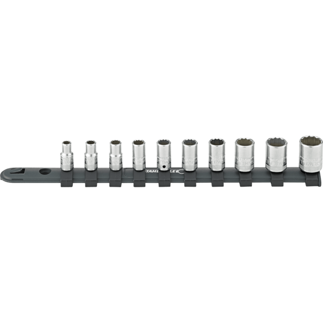 Stahlwille 96015310 - 1/4" Drive Socket Set with Rail, 10 Pieces