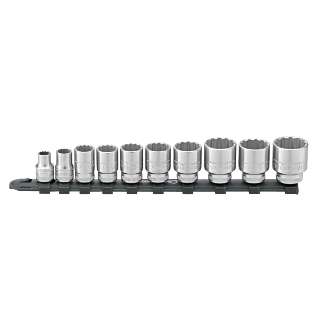 Stahlwille 96052010 - 3/8" Drive Socket Set with Rail, 10 Pieces