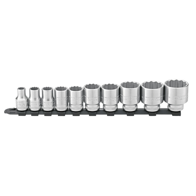 Stahlwille 96053010 - Juego de llaves de vaso 1/2" con carril para llaves de vaso, 10 piezas - Ferrotecnia