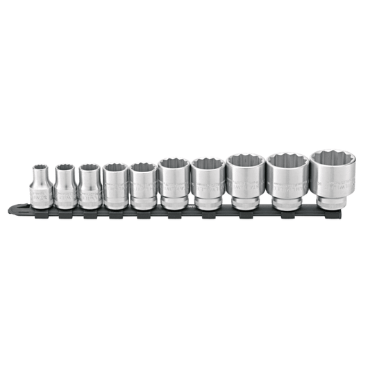 Stahlwille 96053010 - Juego de llaves de vaso 1/2" con carril para llaves de vaso, 10 piezas - Ferrotecnia