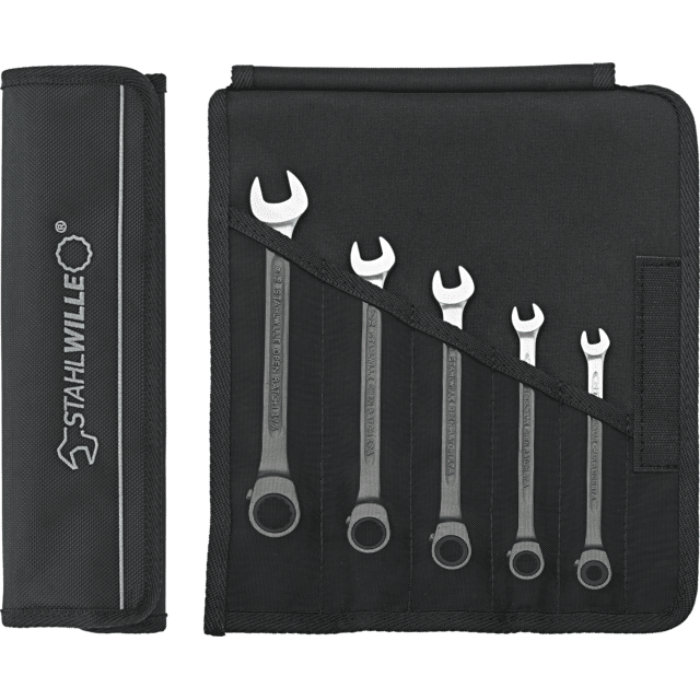 Stahlwille 96411705 - Juego de llaves combinadas de carraca 8 - 19, 5 piezas - Ferrotecnia
