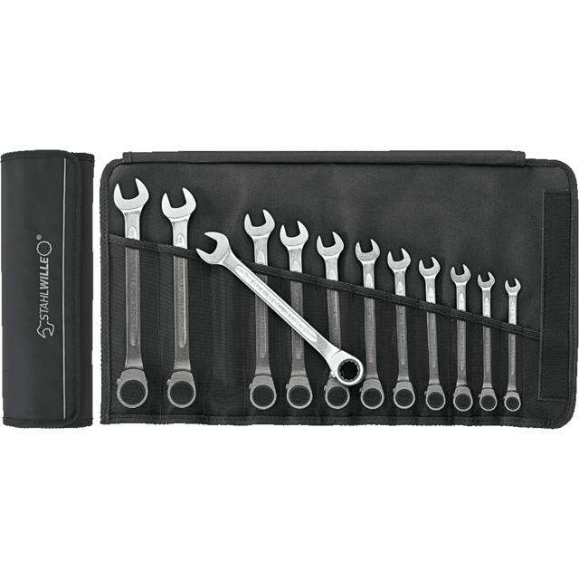 Stahlwille 96411712 - 8-19 Ratchet Combination Wrench Set, 12 Pieces