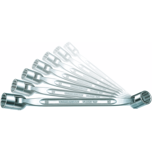 Stahlwille 96430101 - Juego de llaves flexibles de doble extremo 8x9 - 20x22 7 piezas - Ferrotecnia
