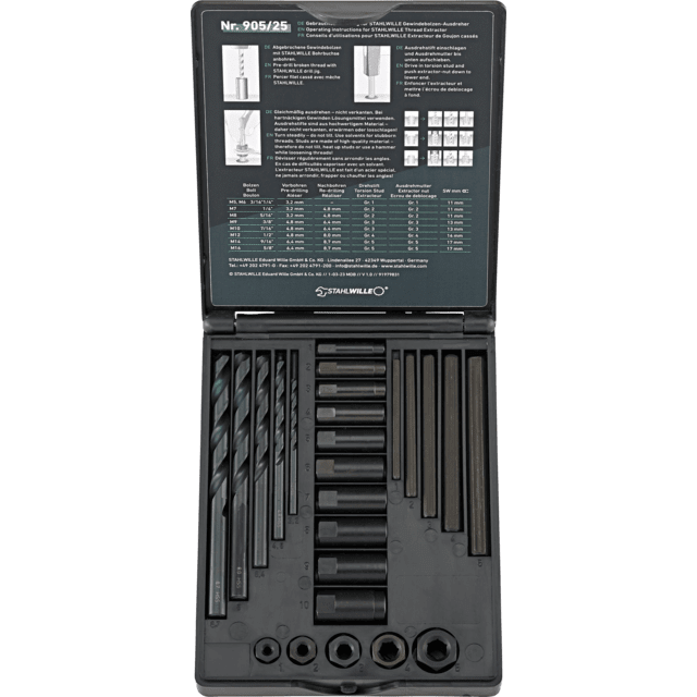 Stahlwille 96713025 - Juego de extractores de espárragos M5 - M16 25 uds. - Ferrotecnia
