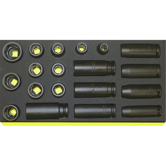 Stahlwille 96838777 - IMPACT 1/2" TCS 19-piece Socket Set