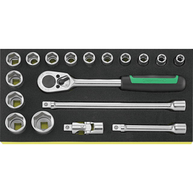 Stahlwille 96838781 - Juego de llaves de vaso 1/2" TCS 18 piezas - Ferrotecnia