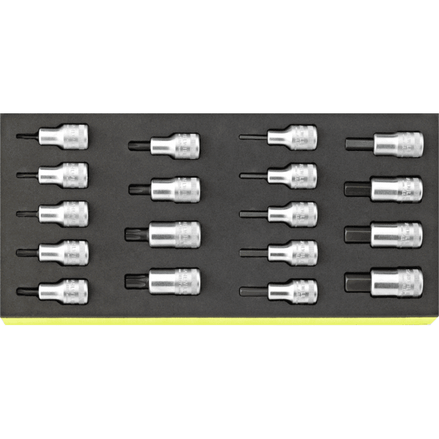 Stahlwille 96838782 - Juego de llaves de vaso para destornillador 1/2" TCS 18 piezas - Ferrotecnia
