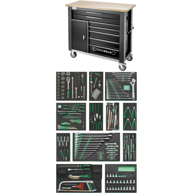 Stahlwille 98830195 - Juego de herramientas QuickRelease + banco de trabajo 267 piezas - Ferrotecnia