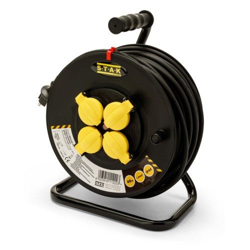 STAK REELHD - DE - 40 - Enrollacables profesional 4 tomas REELHD (40 m) - Ferrotecnia