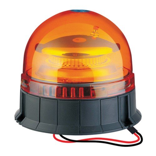 STAK ST380 - Baliza giratoria de 12/24 V con base plana y 2 cables 20W color naranja - Ferrotecnia