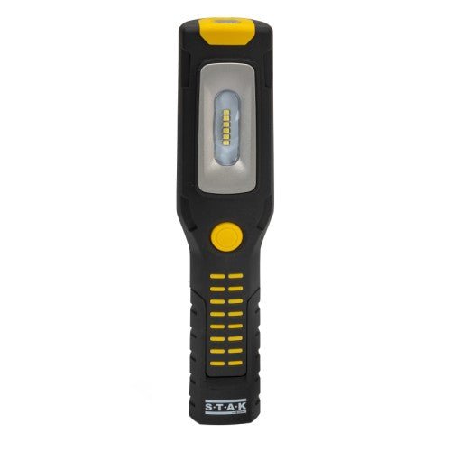 STAK ST472 - Luz de trabajo + linterna LED recargable con ganchos e imán, base regulable, ALAMO - Ferrotecnia