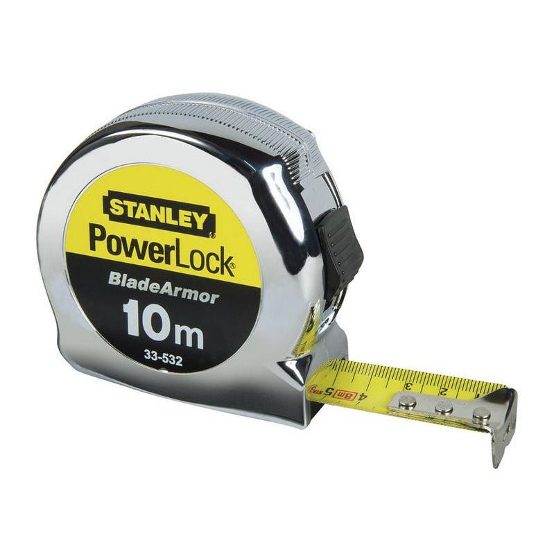 Stanley 0-33-532 - Flexómetro Powerlock Blade Armor 10 m x 25 mm - Ferrotecnia