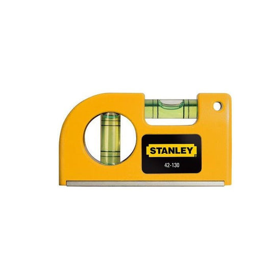 STANLEY 0-42-130 Nivel de Bolsillo, con 2 Burbujas, Estructura Compacta de Aluminio, Base Magnética, Precisión 2 mm/m, Ancho 11.5 cm, Altura 2 cm, Peso 0.09 kg - Ferrotecnia