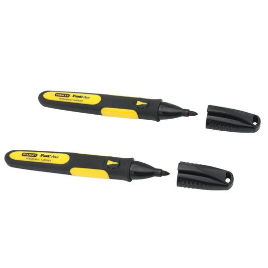 Stanley 0-47-312 - Marcador FatMax de punta fina negro (2 uds.) - Ferrotecnia
