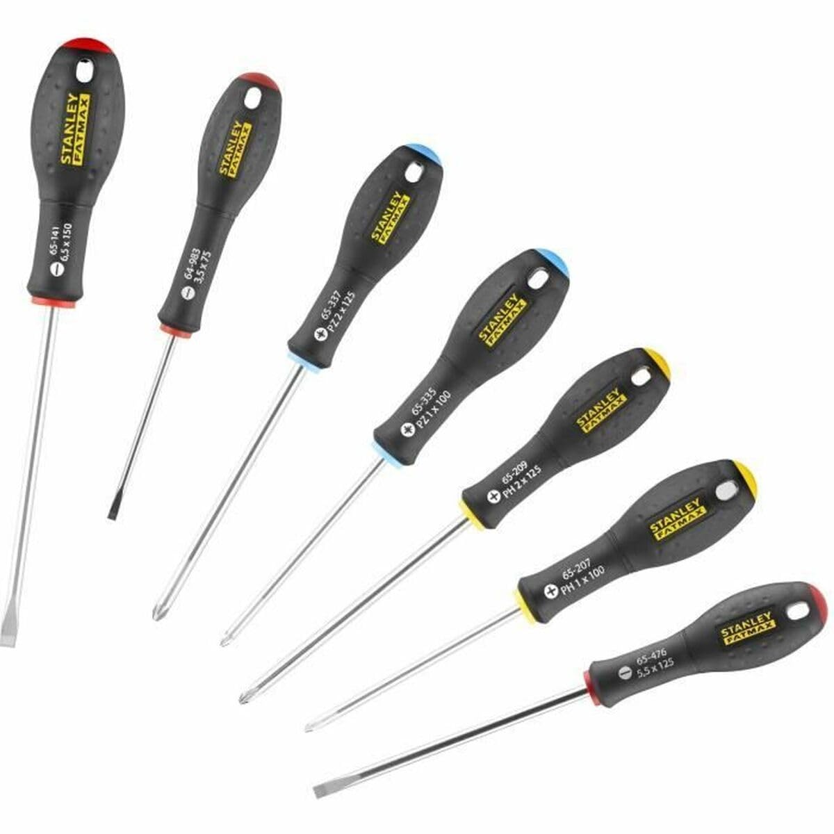 Stanley 0-65-438 - Juego de 7 destornilladores FatMax planos, Phillips y Pozidriv