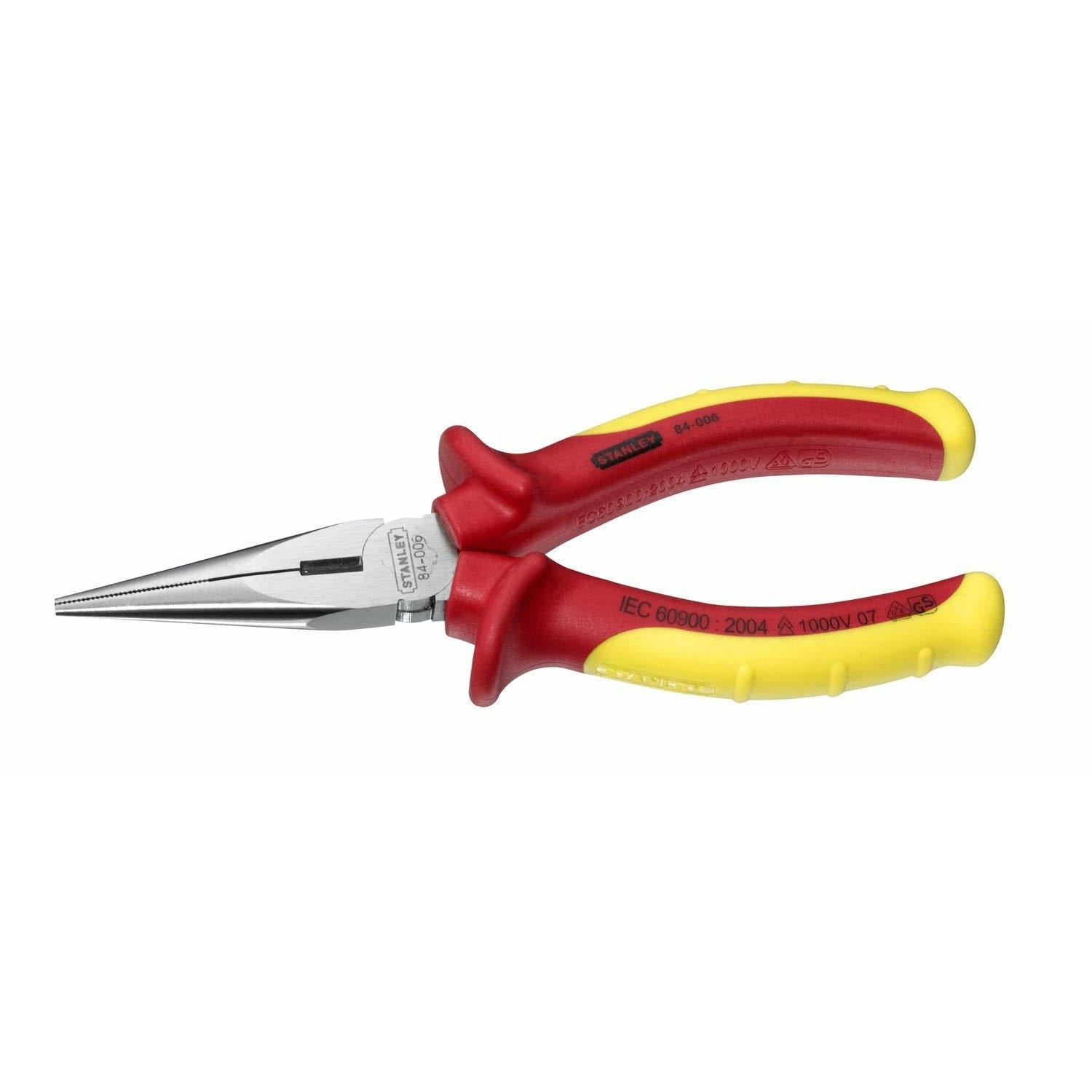 Stanley 0-84-006 - Alicate 1000V VDE punta semi-redonda recta de 160 mm - Ferrotecnia