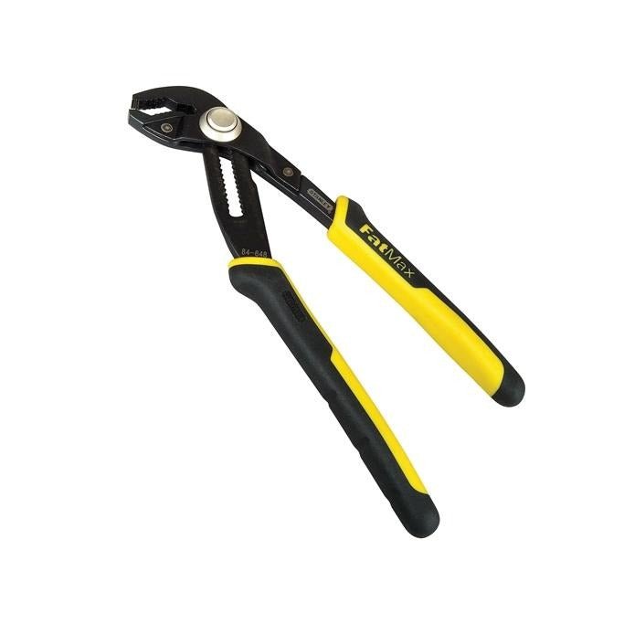 Stanley 0-84-647 Alicate con cremallera FatMax 200mm, Mandíbula reforzada por inducción, Botón de bloqueo de 17 posiciones, Mango bimaterial, Normas ISO / Din 8976 - Ferrotecnia