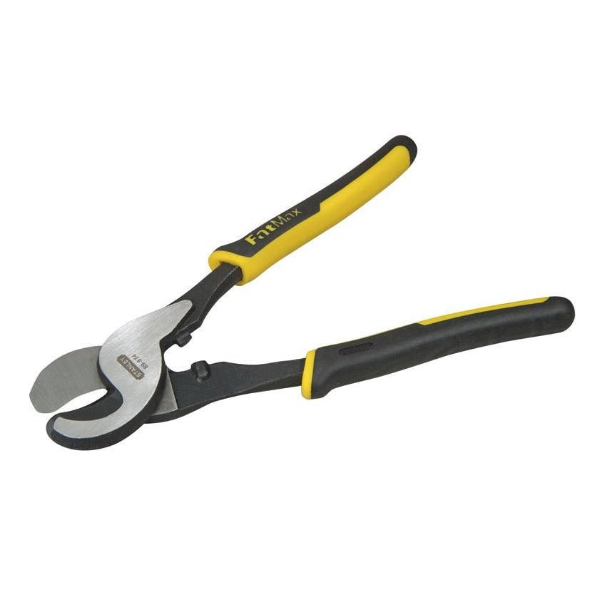Stanley 0-89-874 - Alicate cortacables 215 mm, Gama FatMax, Acero endurecido, Acabado lacado, Cortadores endurecidos, Mango bimaterial, Normas Din/Aso/Ansi - Ferrotecnia