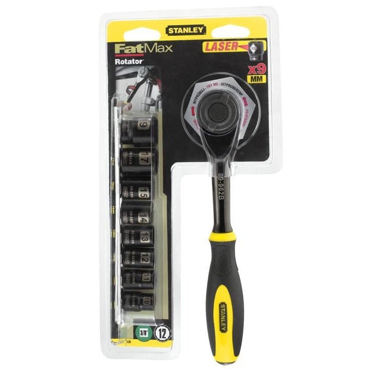 Stanley 0-94-606 - Juego carraca Rotator 9 piezas 3/8" cromo negro - Ferrotecnia