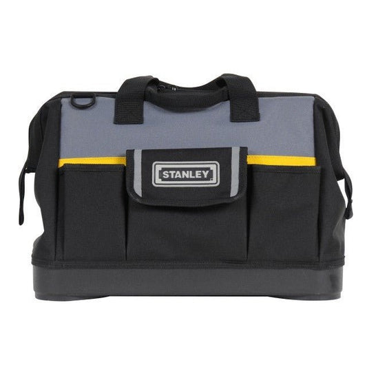 Stanley 1-96-183 - Bolsa para Herramientas de Gran Abertura con Cremallera, 44.7 x 27.5 x 23.5 cm, Base Reforzada, Negro/ Gris, 40.6 cm - Ferrotecnia