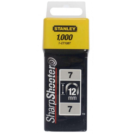 Stanley 1-CT108T - Grapas para cable tipo 7 CT100 de 12 mm, 1000 unidades - Ferrotecnia