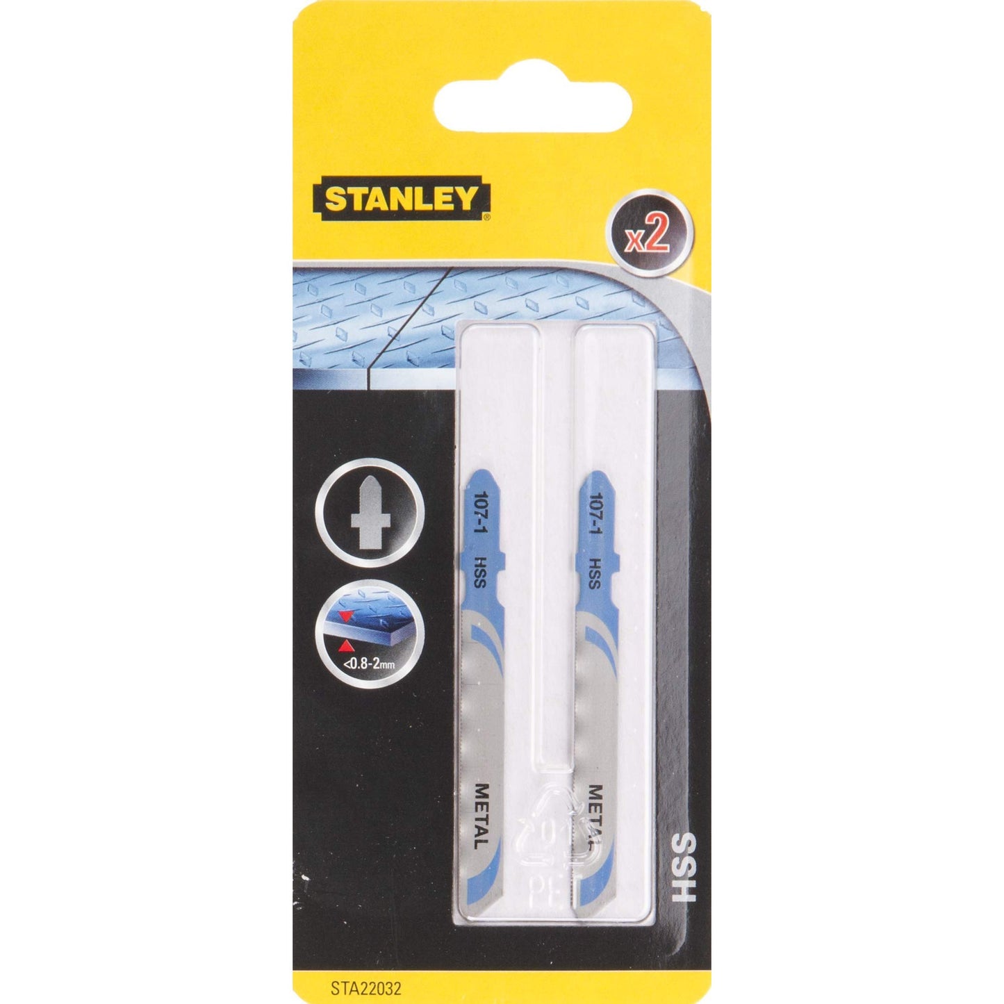 Stanley Accesorios Sta22032-Xj 2 Hojas Hss, para Cortes Rectos en Metales Ferrosos y no Ferrosos y Chapa, de 0.8Mm a 2Mm de Espesor