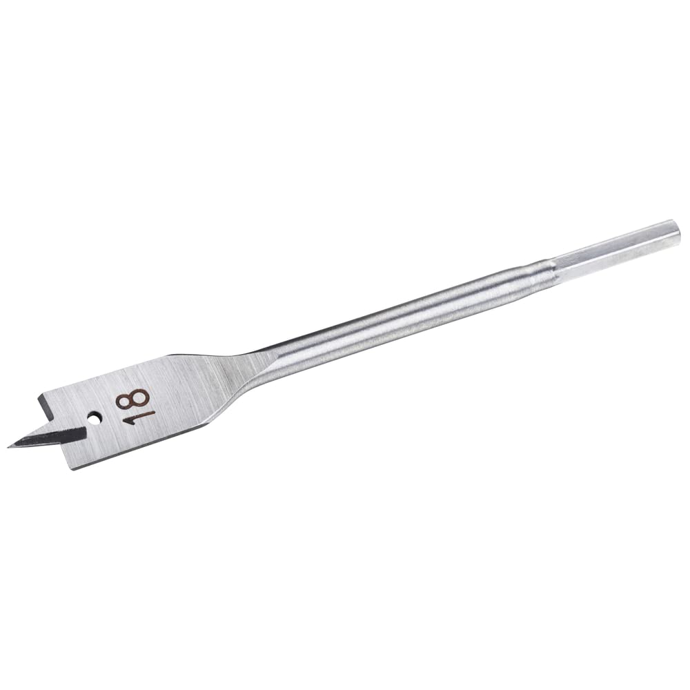 Stanley Accesorios Sta52030-Qz Broca de Pala al Cromo-Vanadio con Punta de Centrar y Bordes Afilados para Madera, diam 18 mm