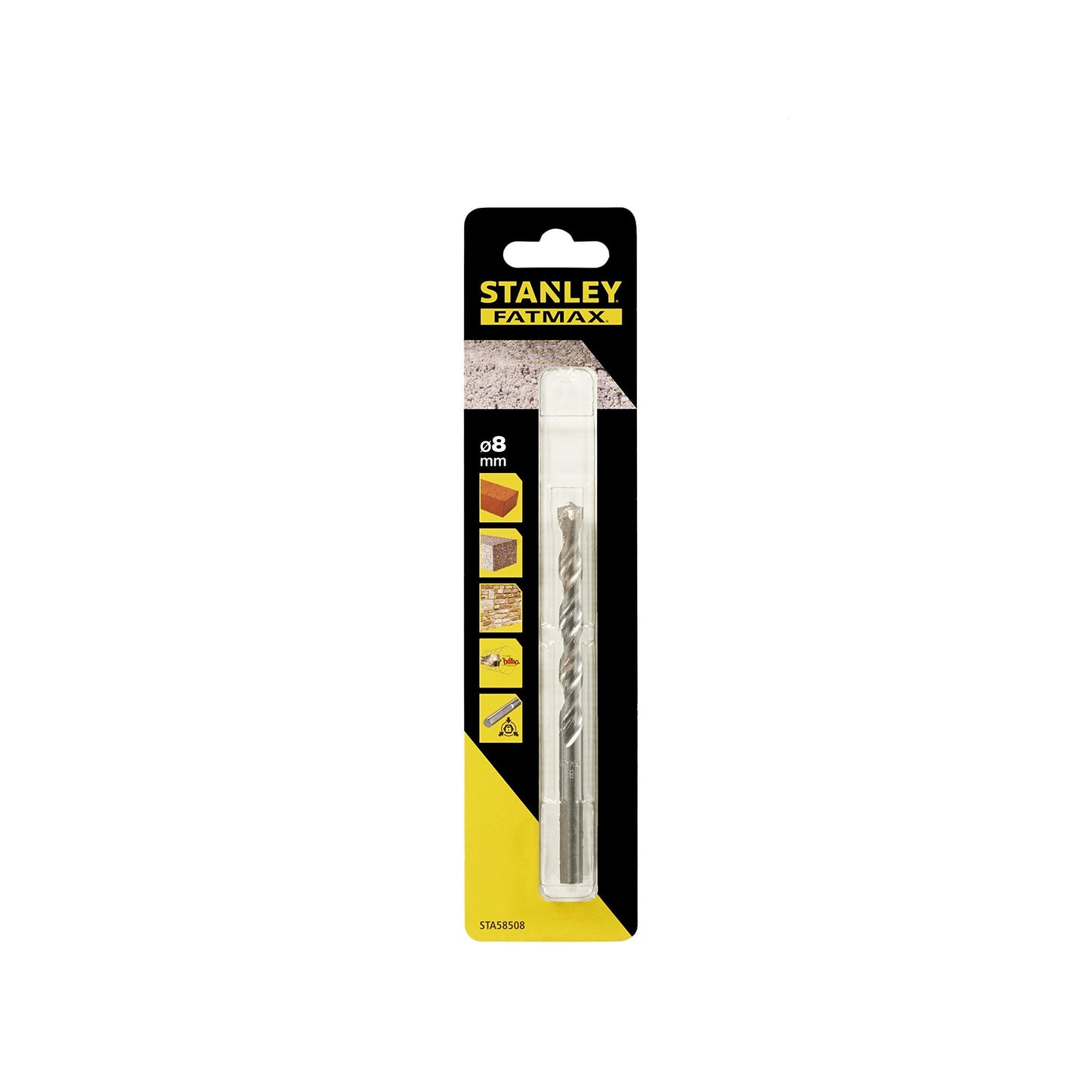 Stanley Accesorios Sta58508-Qz Brocas para Piedra con Vástago de 3 Cara 8 x 120 mm