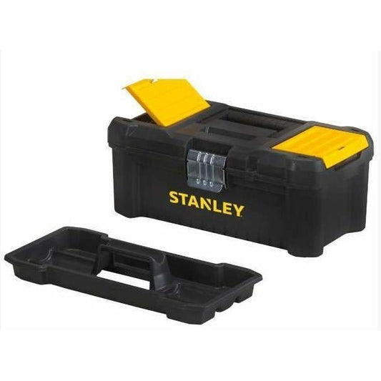 STANLEY Caja de Herramientas Essential, Dimensiones: 32 x 18,8 x 13,2 cm, Cierres Metálicos, Asa Ergonómica, Organizadores en Tapa, Bandeja Extraíble - STST1-75515 - Ferrotecnia
