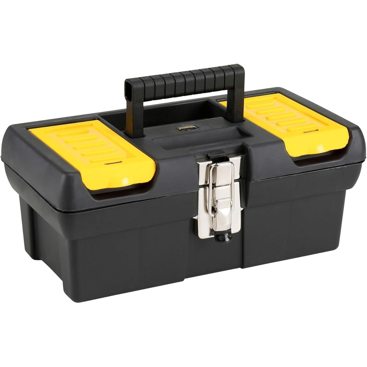 STANLEY Caja de Herramientas Milenium, Resistente Polipropileno, Bandeja Extraíble, Organizadores en Tapa, Cierres Metálicos, Asa Bimaterial, dimensiones en cm 31,8 x 17,8 x 13, 1-92-064 - Ferrotecnia