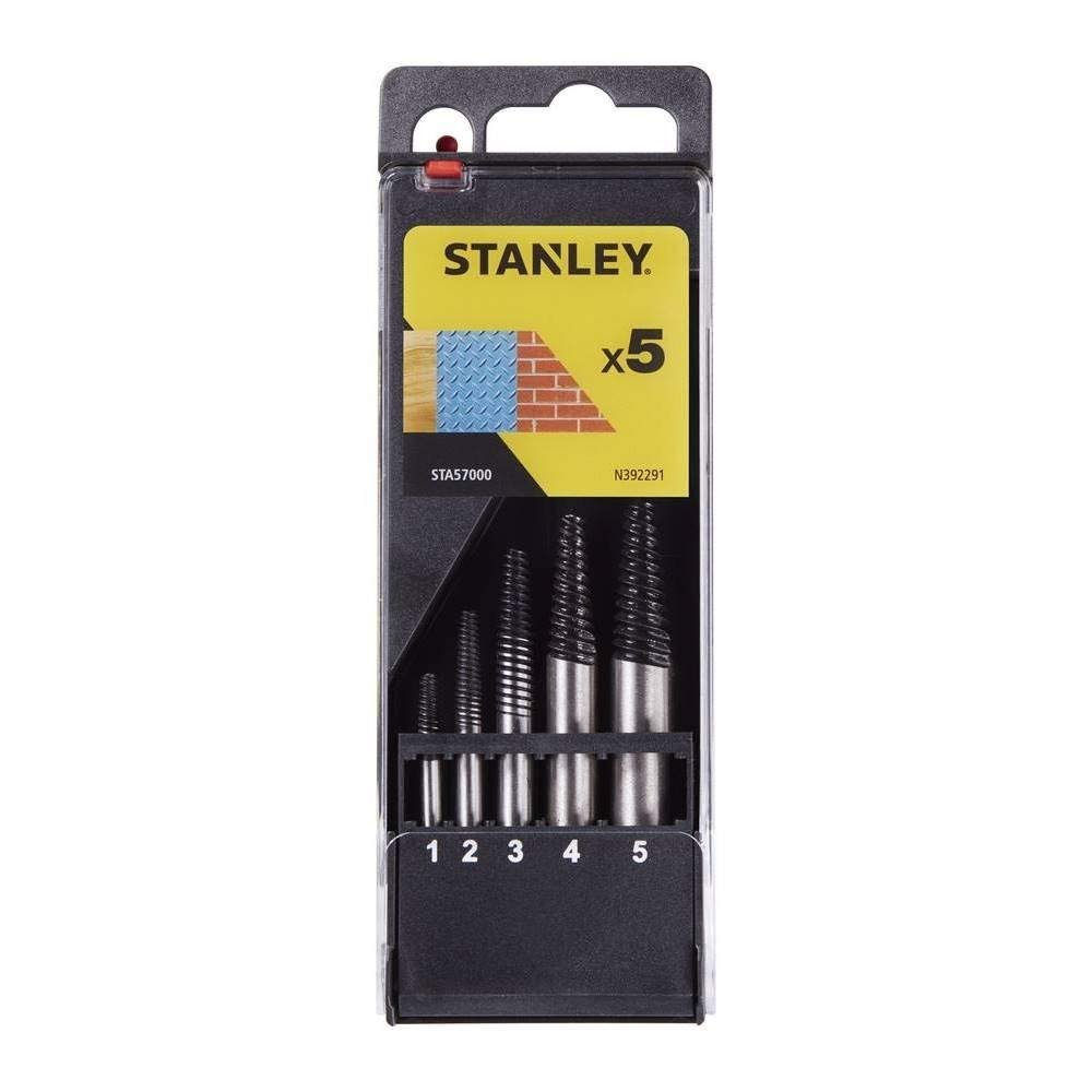 Stanley - Cassette con 5 extractores de tornillos