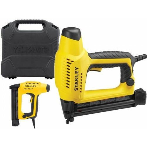 STANLEY Clavadora Eléctrica Easy Load, Mecanismo Antibloqueo, Ajuste de Potencia, Mango Ergonómico y Cabezal Blando, Gatillo de Seguridad, Para 5 Tamaños de Clavos, 6-TRE650 - Ferrotecnia
