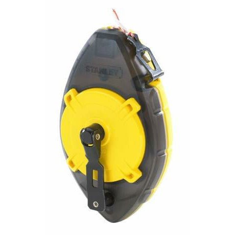 STANLEY Cordel de trazado PowerWinder 30m, caja ergonómica de ABS, rebobinado rápido 3.5 veces, gancho de acero inoxidable, manivela plegable, capacidad de polvo 45g, 0-47-460 - Ferrotecnia