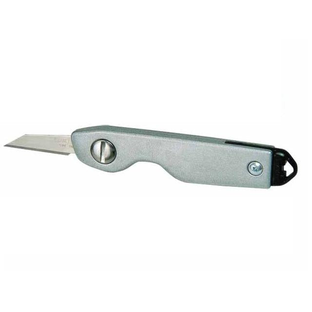 STANLEY Escalpelo de Bolsillo, con Hoja Retráctil, Cuerpo Metálico, longitud 110mm, Incluye 2 Hojas de Repuesto en su Interior, Compacto y Duradero, 0-10-598