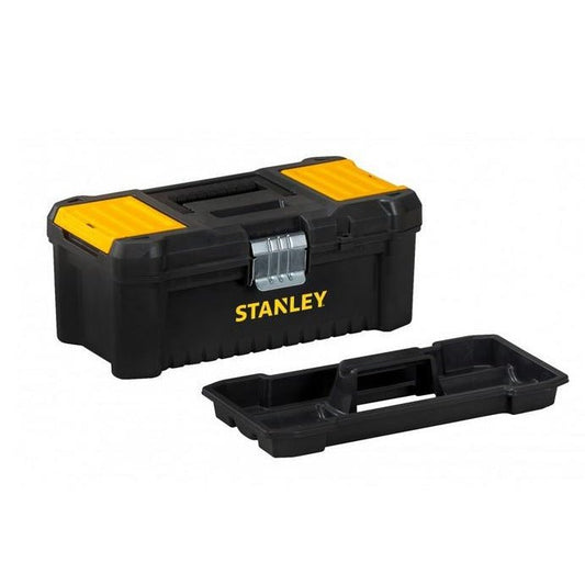 STANLEY Essential Tool Box (16in), solución de almacenamiento duradera con bandeja extraíble y organizadores, Cierres metálicos, para el almacenamiento de piezas y herramientas, STST1-75518 - Ferrotecnia