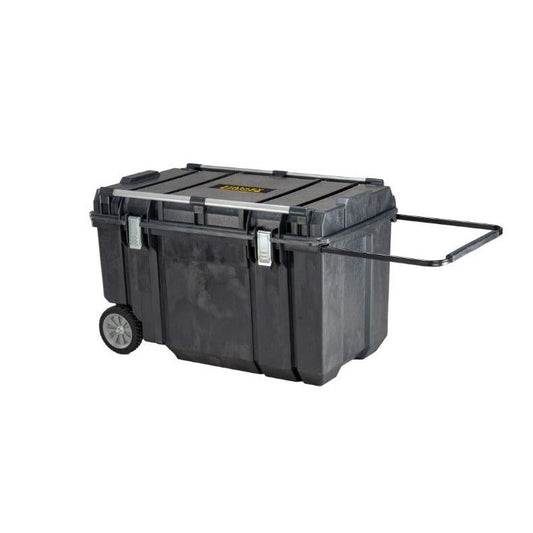 STANLEY FATMAX Arcón de transporte 240L, Rieles de aluminio en la tapa, Ruedas grandes, Cierres metálicos, Asa telescópica, Protección IP65, FMST1-75531 - Ferrotecnia
