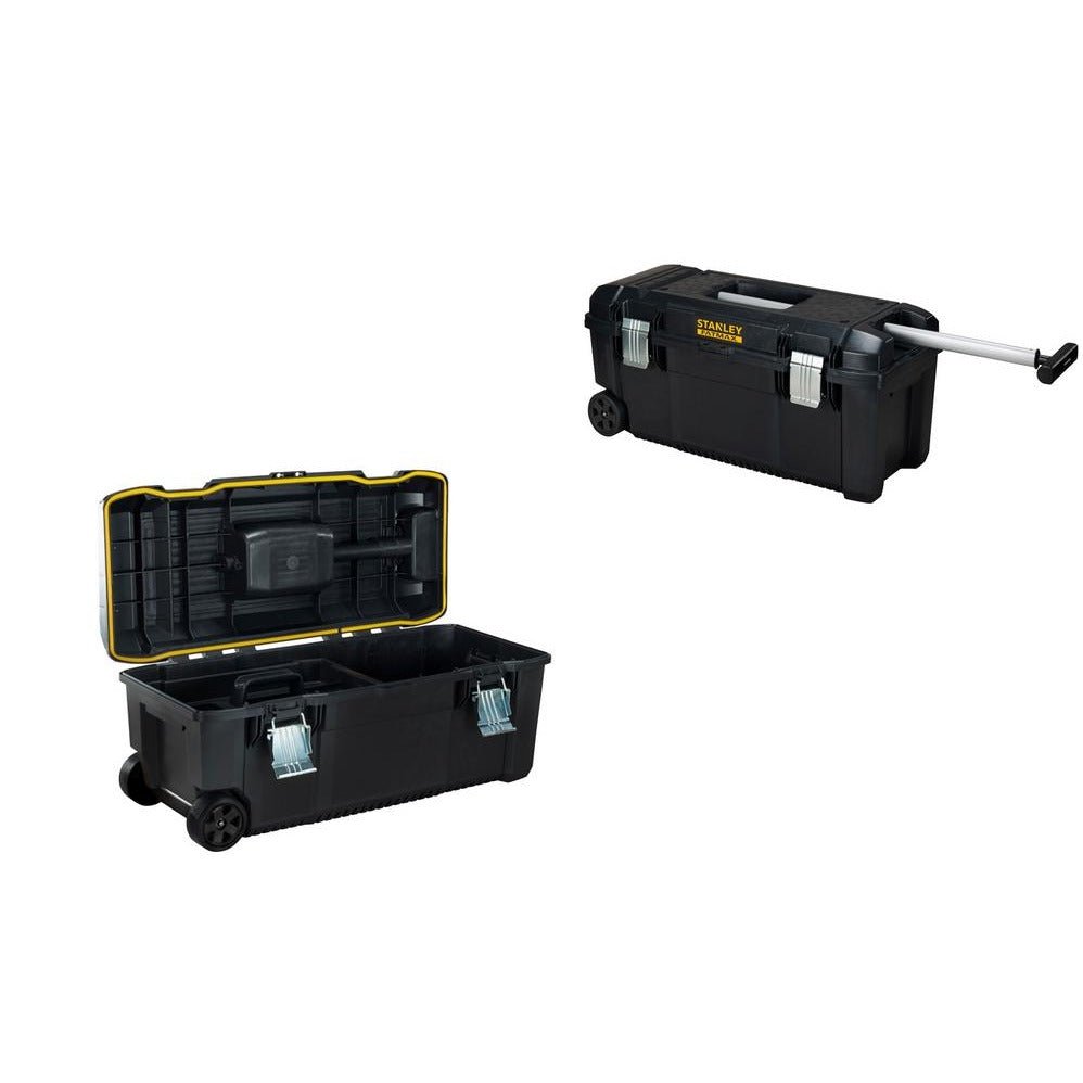 STANLEY FATMAX Caja de Herramientas 71cm con Ruedas y Asa Telescópica, Cierres Metálicos, Protección IP54, Ranura en V, Bandeja Interior, Empuñaduras Ergonómicas, FMST1-75761 - Ferrotecnia