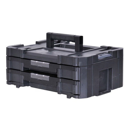 STANLEY FATMAX Cajonera Doble PRO-STAK IV, , Cuerpo de Polipropileno, 2 Cajones Modulares, Apilable, Divisores Extraíbles, Asa Bimaterial, Volumen 8L, FMST1-71969 - Ferrotecnia