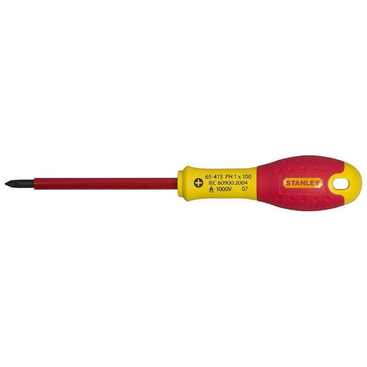 Stanley - FatMax Destornillador Pozidriv PZ1 X 100 mm 0-65-418, Rojo - Ferrotecnia