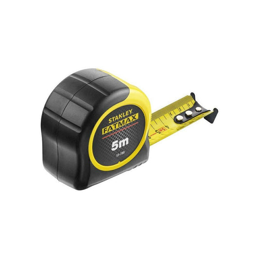 STANLEY FATMAX Flexómetro de 5m con Revestimiento Blade Armor Classic, Cinta Métrica, Gruesa y Duradera, Gancho de 3 Remaches, Caja Antideslizante, Clip al Cinturón - 0-33-720 - Ferrotecnia