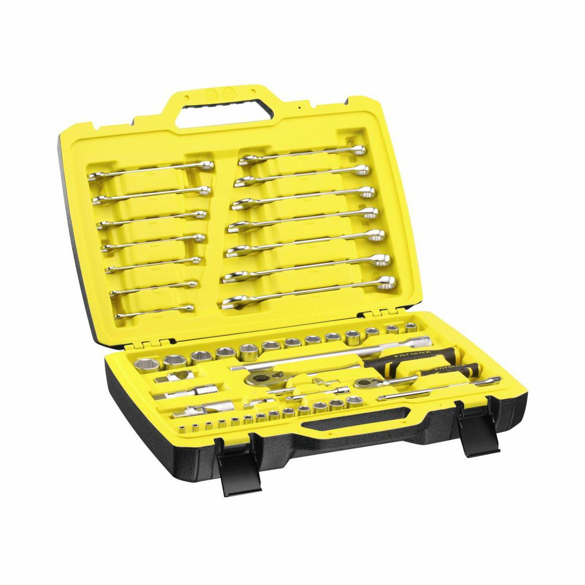 Stanley - FatMax FMMT82827-1 Juego de Vasos 1/4" + 1/2"-49, multicolor, 50 Pièces