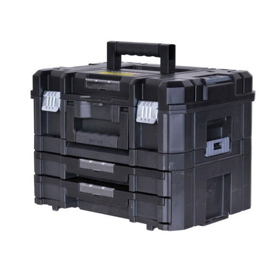 STANLEY FATMAX Maleta Multiusos con Cajonera Doble PRO-STACK II y IV, Versátil, Apilable y Resistente, Dimensiones: 42,8 x 31,5 x 17,6 cm, FMST1-71981 - Ferrotecnia