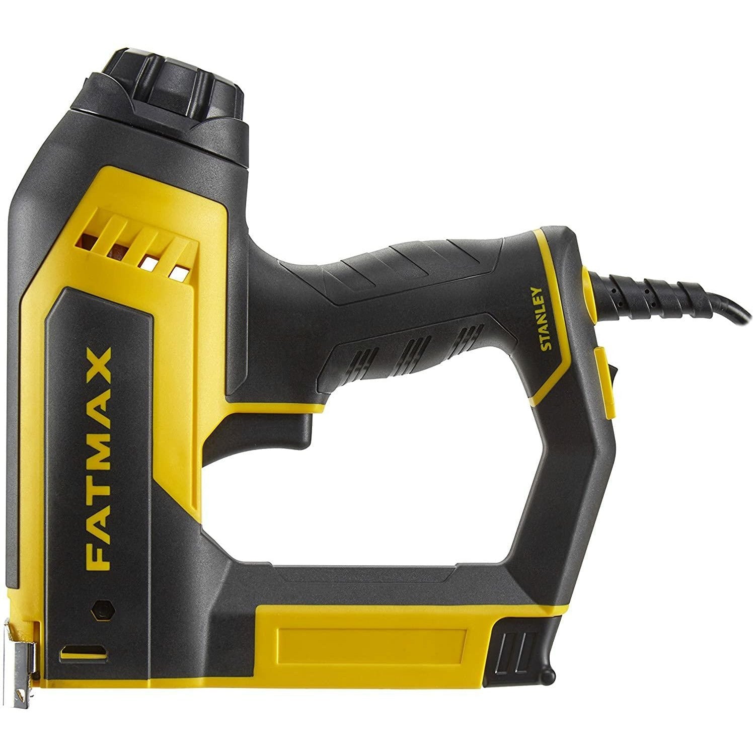 STANLEY FATMAX Multi-grapadora eléctrica, empuñadura ergonómica, carga trasera, ajuste de potencia, acepta 3 tipos de grapas y 2 tipos de clavos, guía para cable, FMHT6-75934 - Ferrotecnia