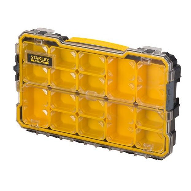 STANLEY FATMAX Organizador 2/3, tapa impermeable, gavetas extraíbles, cierres laterales resistentes, bisagras metálicas, compatible con otros modelos, 44 x 7.5 x 28 cm, FMST1-75779 - Ferrotecnia