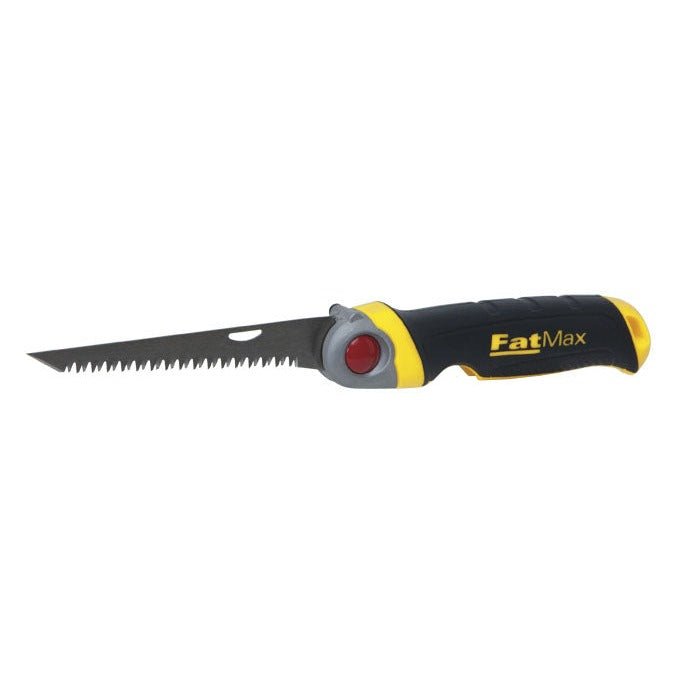 STANLEY FATMAX Sierra Plegable para Placa de Yeso, 8 Dientes/pulgada, Diente de Triple Bisel, 3 Ángulos de Bloqueo, Mango Bimaterial Ergonómico, Longitud 130mm, FMHT0-20559 - Ferrotecnia