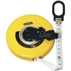 STANLEY Flexómetro, Resistente cinta de fibra de vidrio de 10m x 12,7 mm, precisión, alimentación manual, para construcción y proyectos de bricolaje, 0-34-295