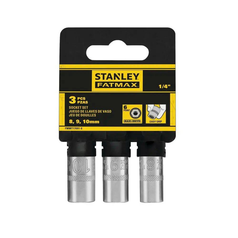 STANLEY Jeu de 3 douilles 6 pans FATMAX 8-9-10mm - 1/4" - Douille et accessoire