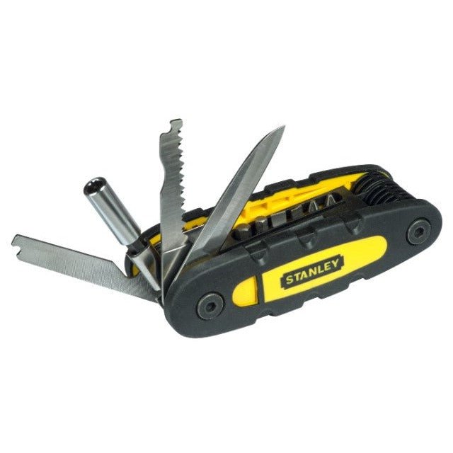 STANLEY Juego de herramientas de 38 piezas mixtas en bolsa blanda, Medidor, Martillo, Puntas de destornillador, Alicates, Nivel, 33x20x16,5cm - STMT0-74101 - Ferrotecnia